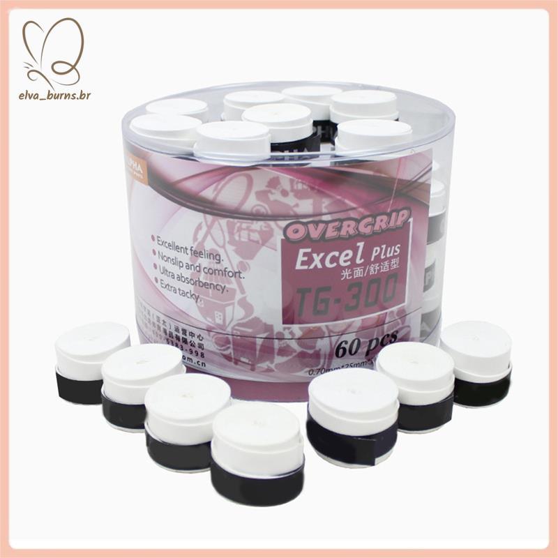 [elva_burns.br] Fita Adesiva Absorvente De Suor Com Almofada Macia 60 Peças Para Raquete De Tênis Badminton Squash Padel