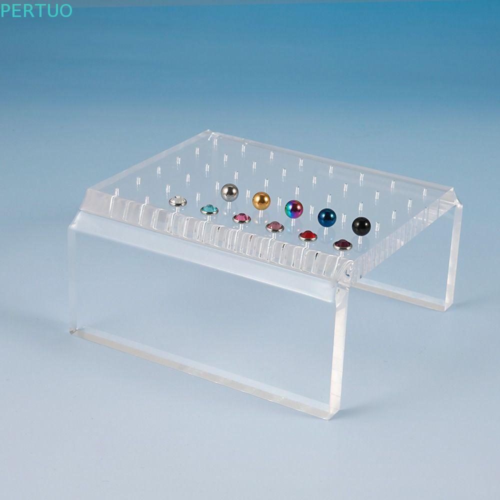 PERTUO Rack De Exibição De Jóias Acrílico 2-7 Camadas Umbigo display Organizador Suporte Anel De Mamilo Quadro De Armaze