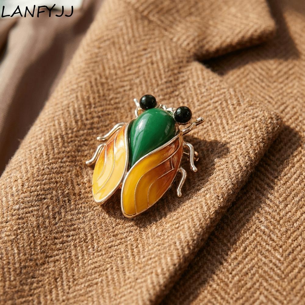 LANFYJJ Broche De Cigarra , Alfinete De Lapela De Inseto Realista Estilo Chinês , Liga Decorativa De Decoração Elegante