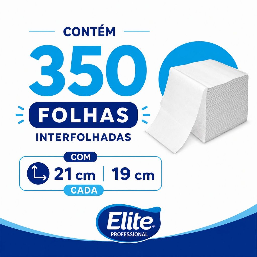 TOALHA INTERFOLHA PLUS FOLHA SIMPLES 350 FOLHAS - ELITE — imagem 2 de 2