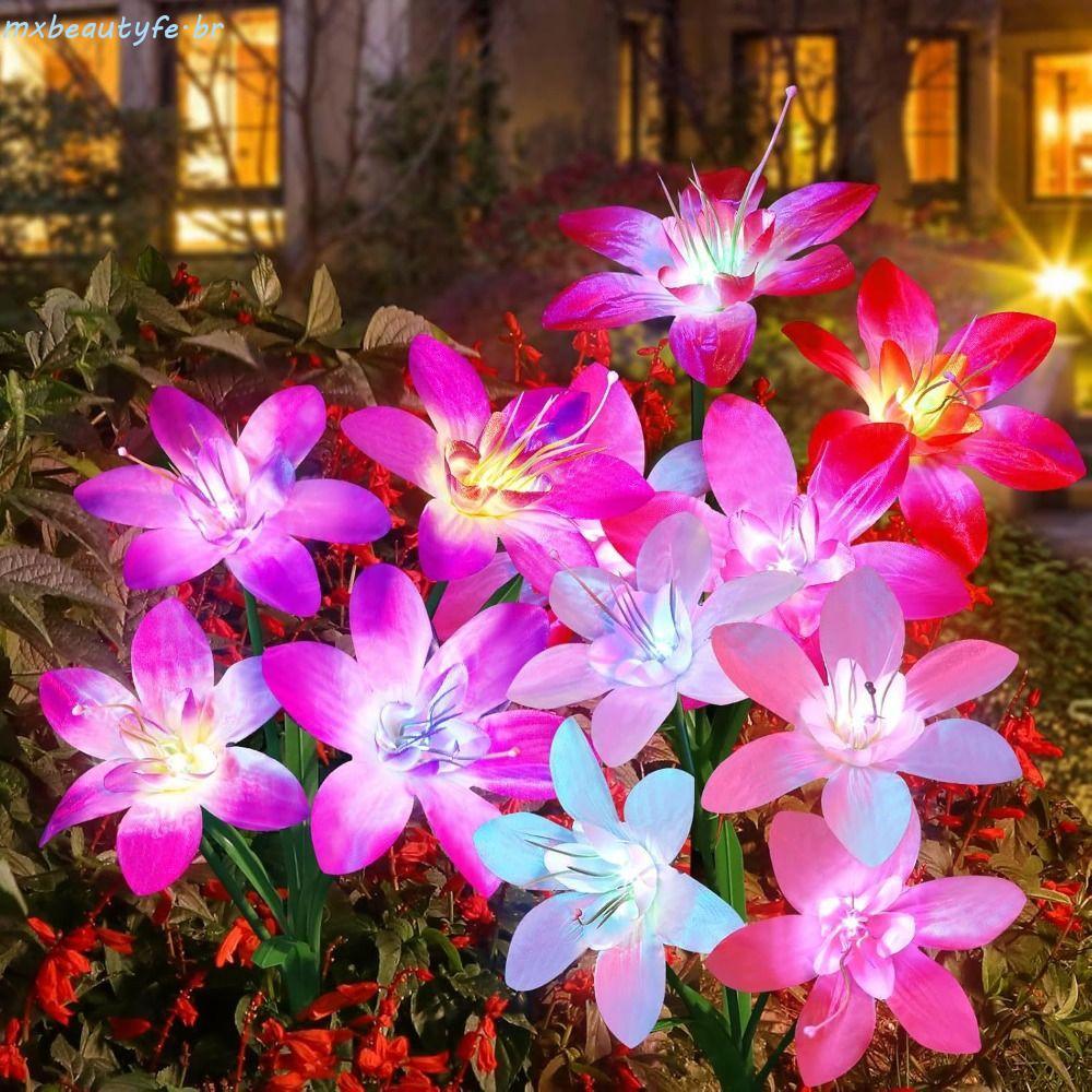 Luzes Solares De Jardim MXBEAUTYFE , Impermeáveis Gradientes Coloridas , Estacas