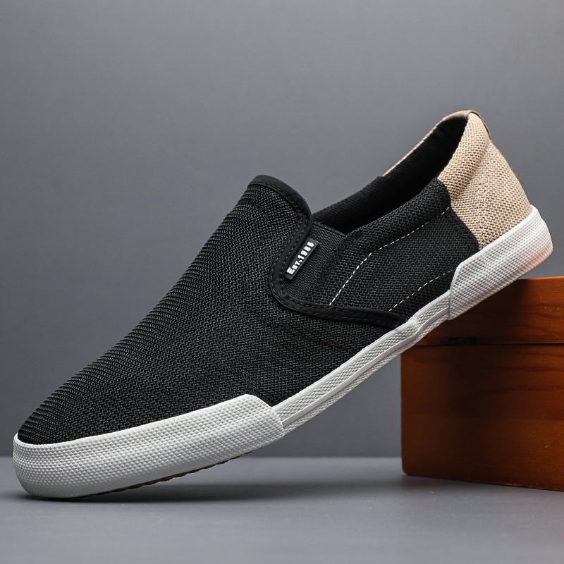 Sapatos de rede masculinos de verão velhos sapatos de pano de pequim sapatos masculinos sapatos esportivos casuais desli