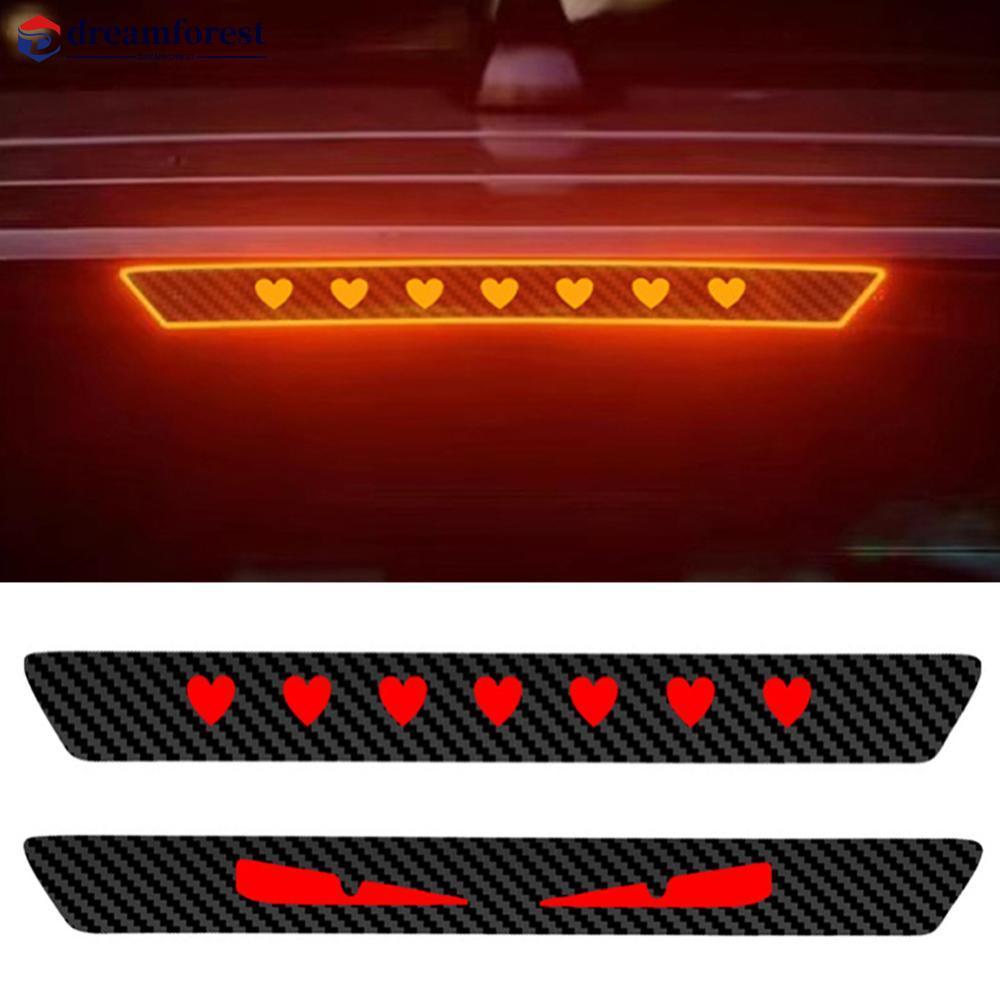 DREAMFOREST Universal Carro Lanterna Traseira Luzes De Freio Lâmpada Adesivo Protetor Diabo Olhos Coração Fibra Carbono