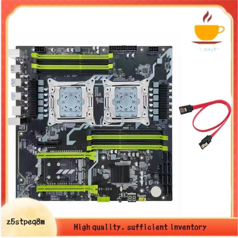 Placa-Mãe X99 De Soquete Duplo LGA2011-3 Gigabit Ethernet M . 2 Memórias NVMe X992D3 DDR3 Suportam Até 8 Canais E 256 Gb
