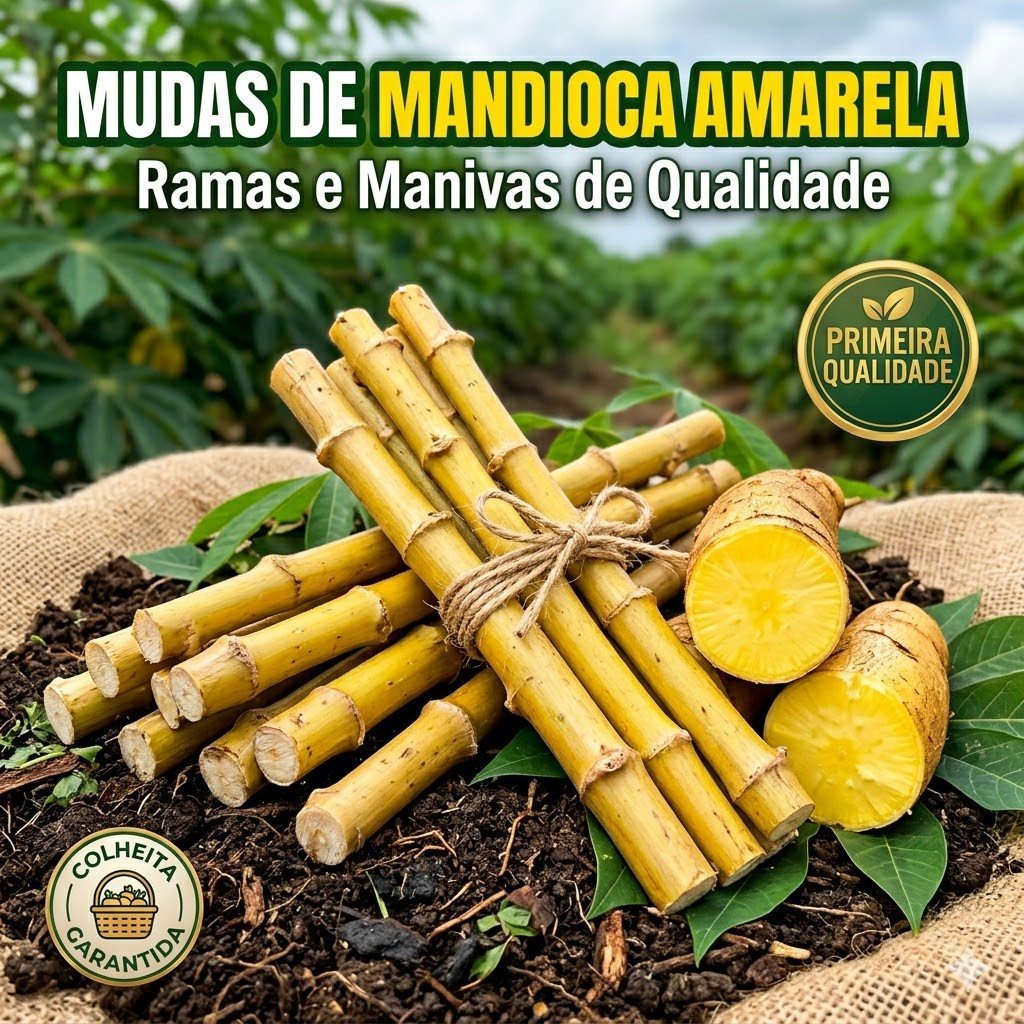 Muda de Mandioca Amarela Ramas e Manivas de Qualidade