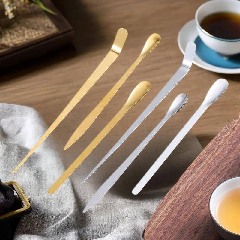 [Dhiint] Agulha De Chá De Aço Inoxidável Sti Gold Silver Matcha Colher Cerimônia Teaware Ferramenta De Cozinha Pote De L