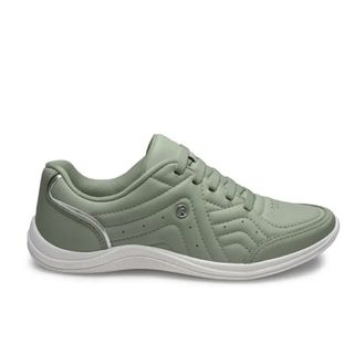 tenis feminino Kolosh casual verde detalhe em prata