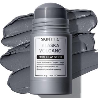 TIFIC DeepPore Cleansing Blackhead Remover Face Mask Stick, Máscara de Argila com Argila Vulcânica Natural do Alasca, Es