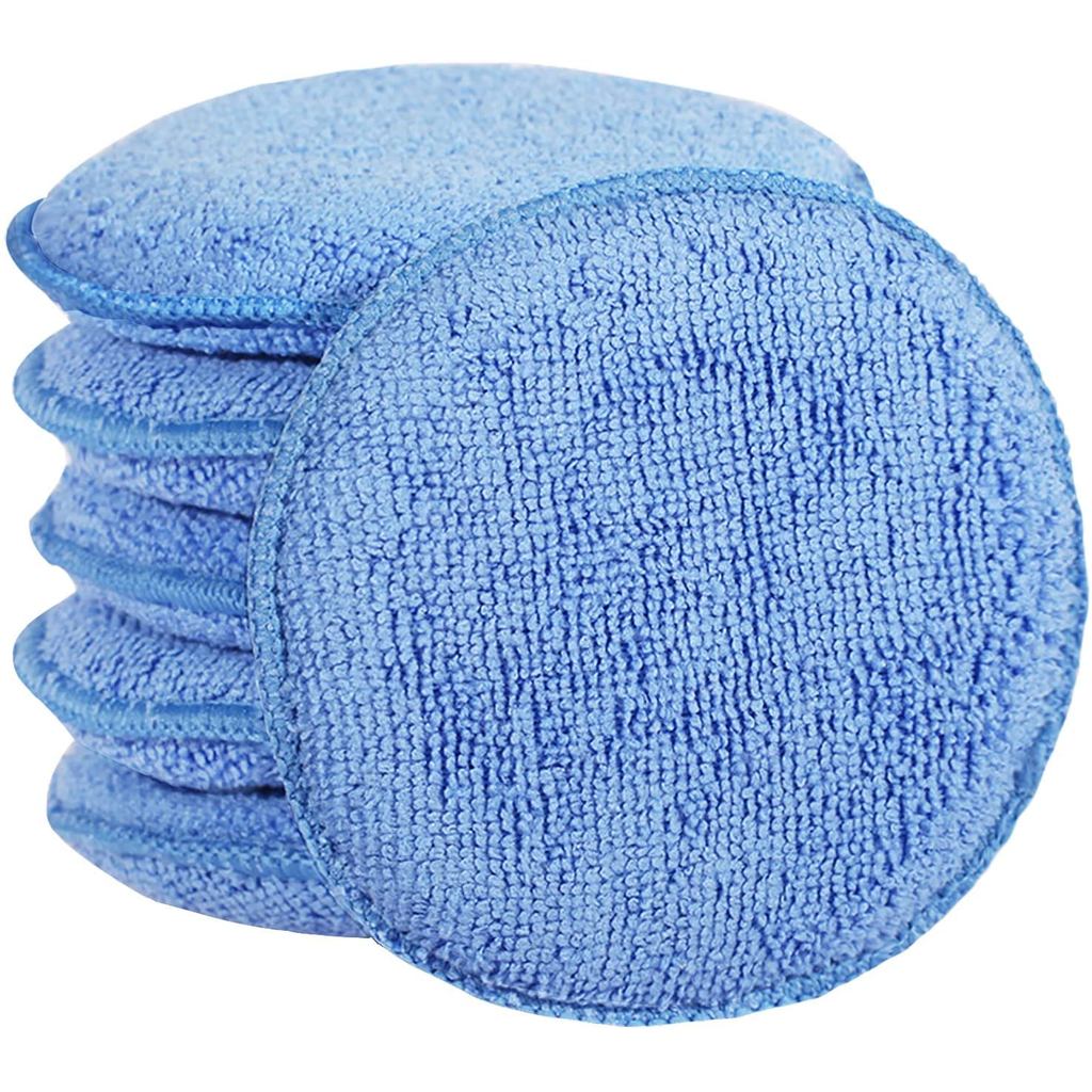 Almofadas Aplicadoras de Cera em Microfibra, Aplicador de Cera para Carro, Almofadas de Espuma para Polimento e Detalham