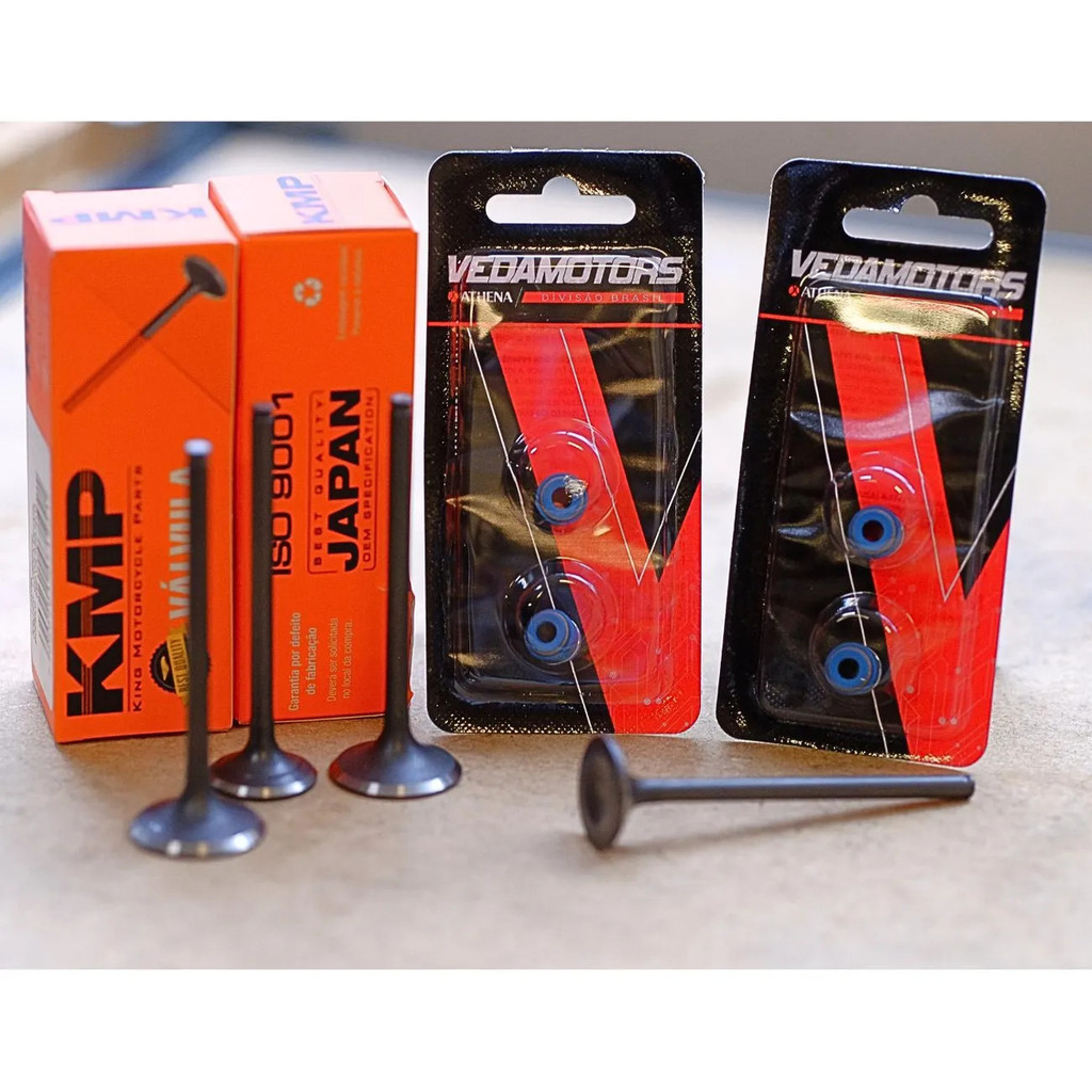 Kit Válvula Admissão Escape Com Retentores Xre 300 Cb 300r 09/15  Kmp