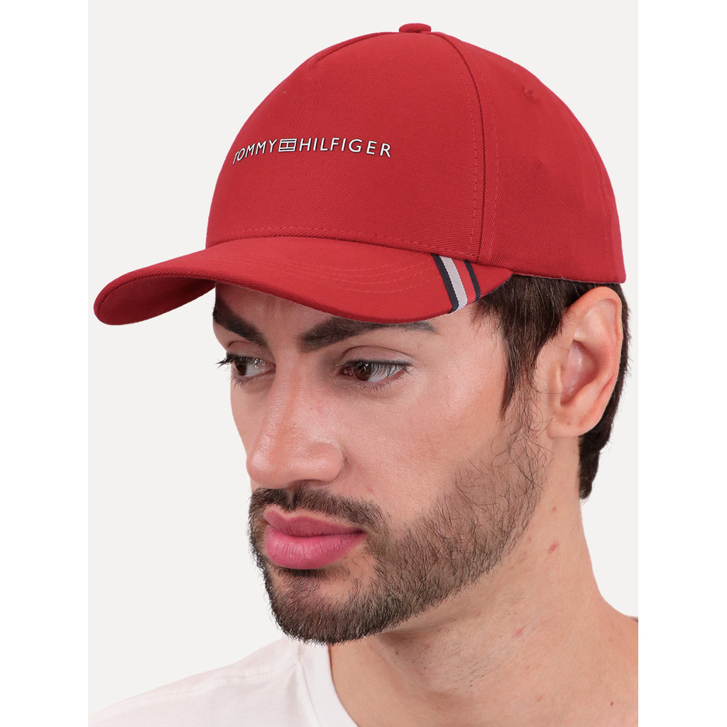 Boné Tommy Hilfiger Uptown Cap White Vermelho