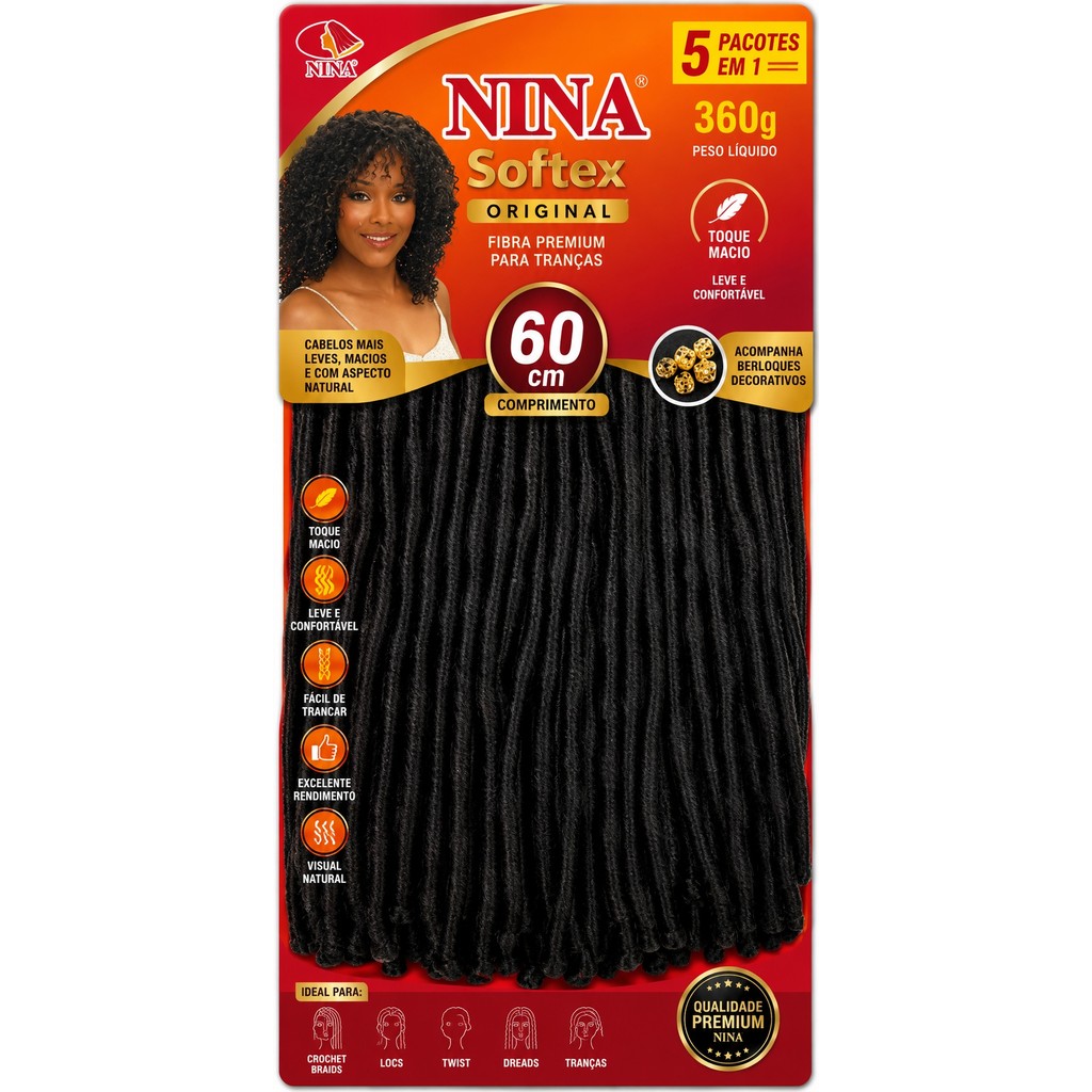 Nina Soft Dread Lock 360g 5X | Cabelo Sintético Premium para Dreads e Tranças Afro