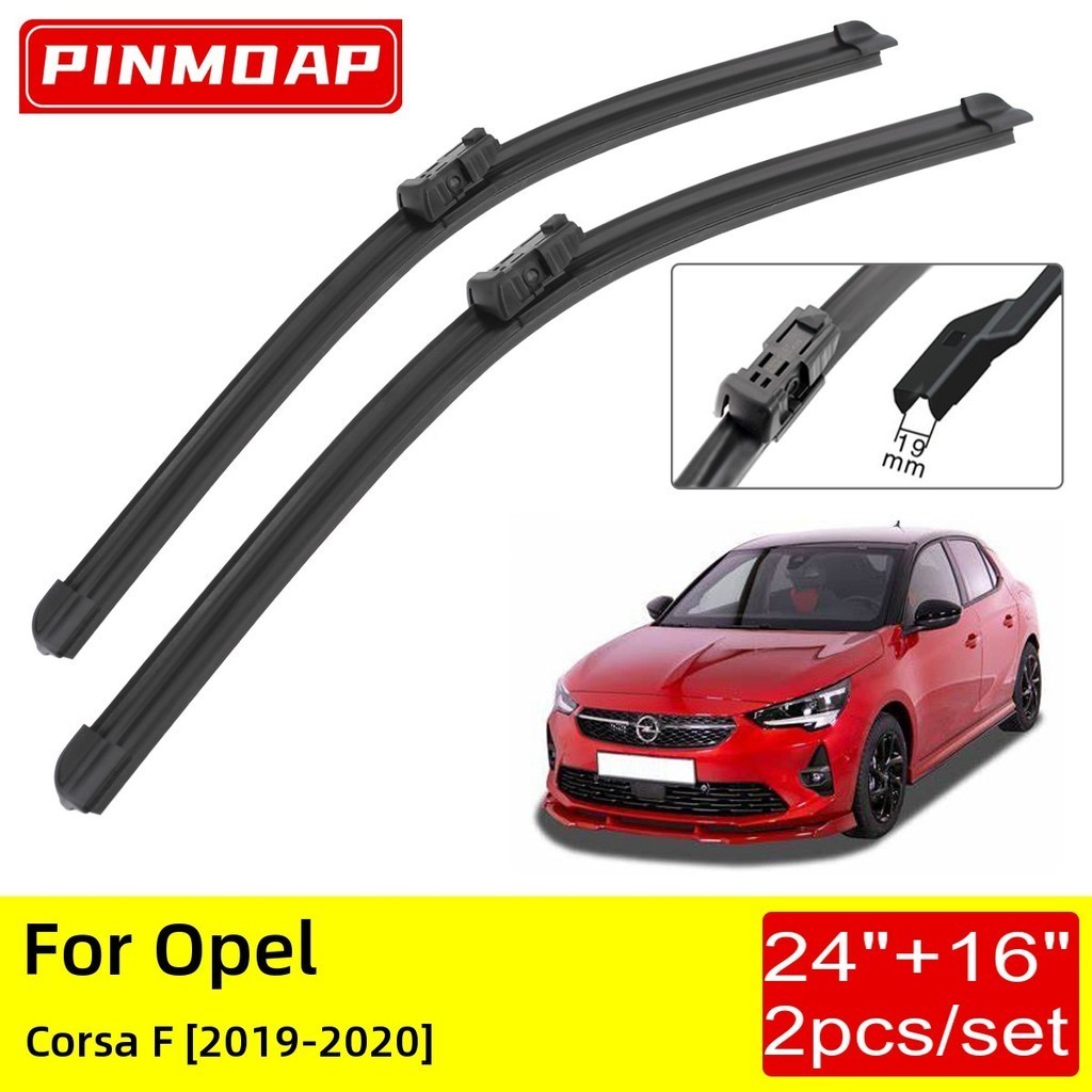 Para Opel Corsa F 2019 2020 Lâminas De Limpador Dianteiro 24 " + 16 " Escovas Cortador Acessórios Borracha Pára-Brisa Un