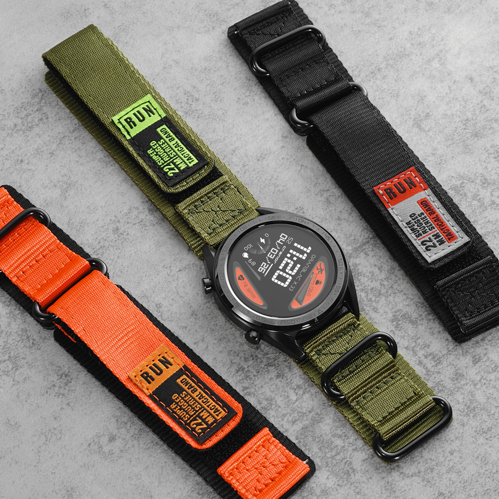 Pulseira De Nylon De 20mm 22mm Para Samsung Galaxy Watch 40mm 44mm 6/4pulseira Clássica Garmin Fenix 8X Huawei GT6 46mm