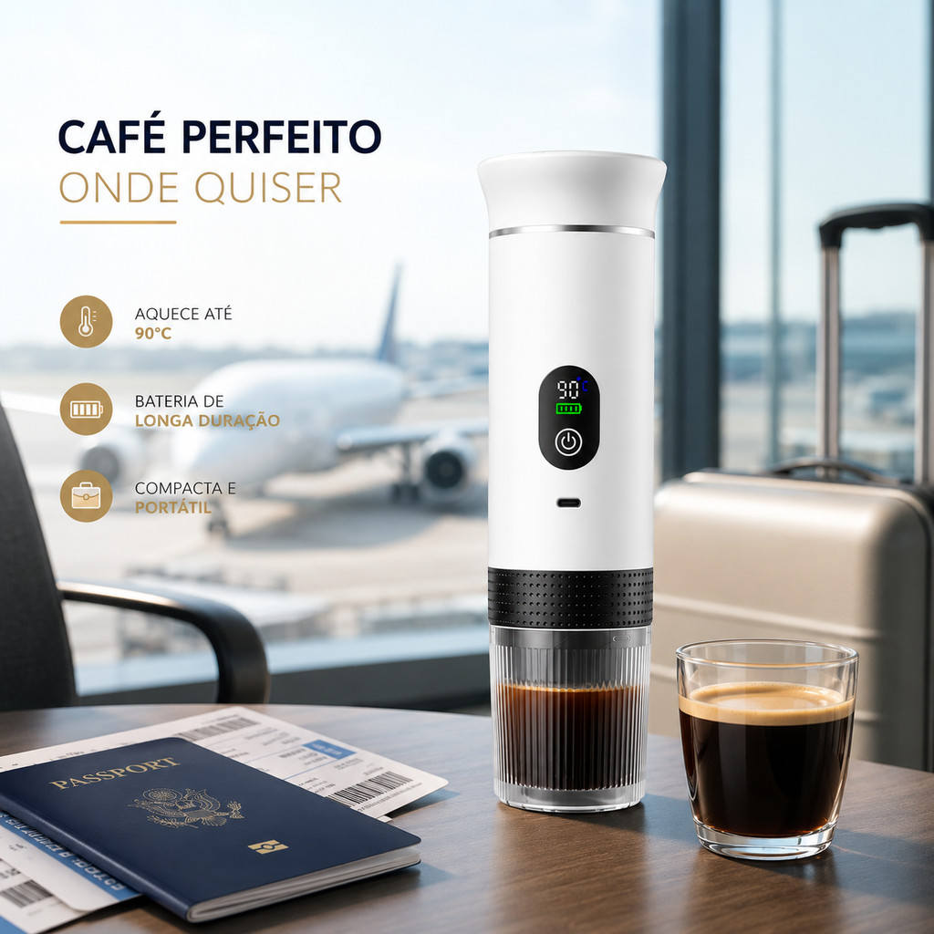Cafeteira Elétrica Portátil 3 Em 1 Espresso USB Para Cápsula e Café em Pó Viagem