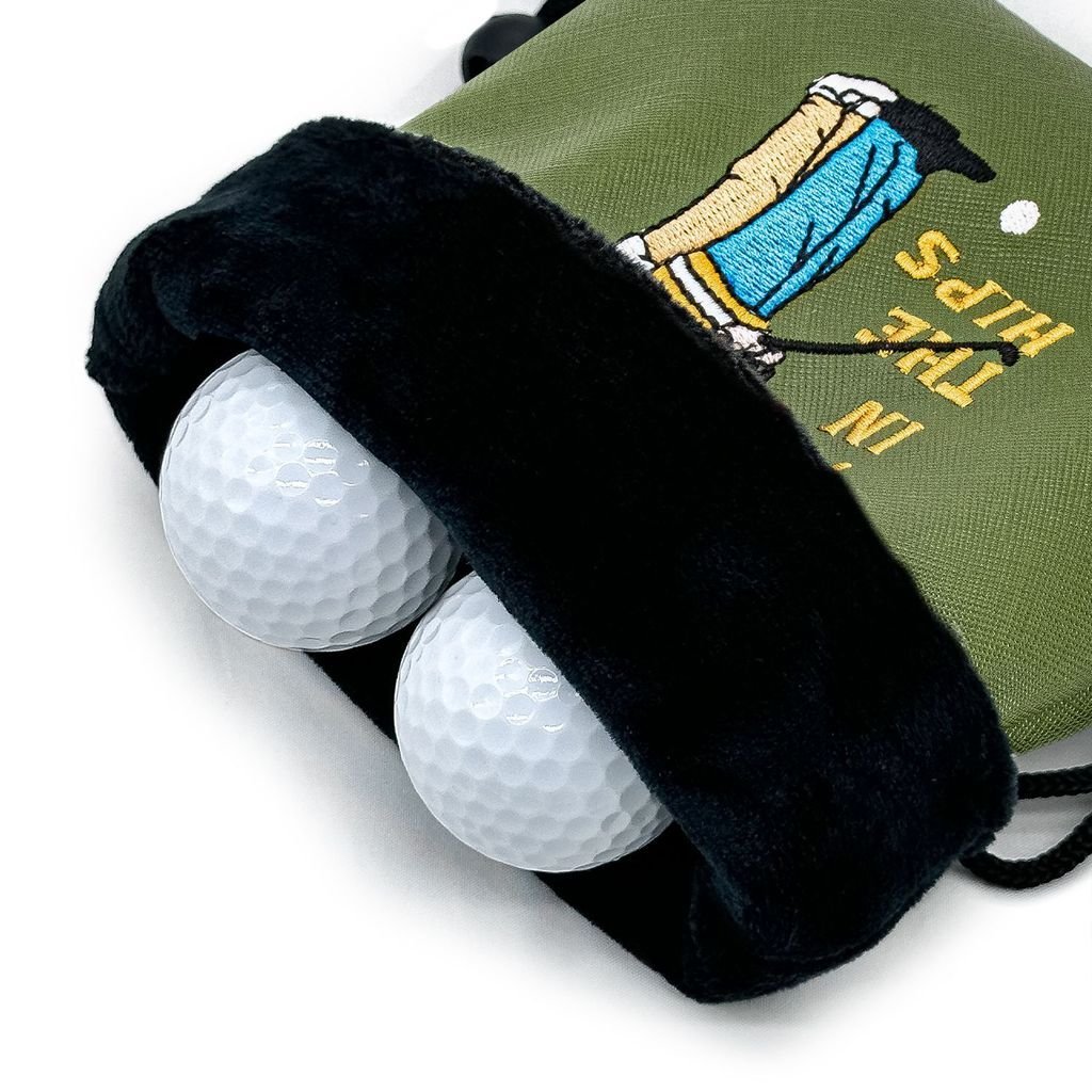 Bolsa de golfe com cordão e dupla bordura, bolsa para acessórios de golfe