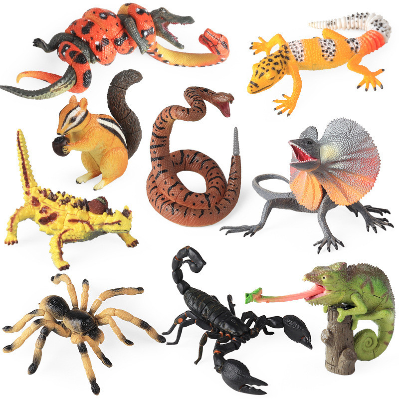 4D Estéreo Montar Figuras De Animais Réptil Inseto Floresta Animal Brinquedo De Construção Educacional