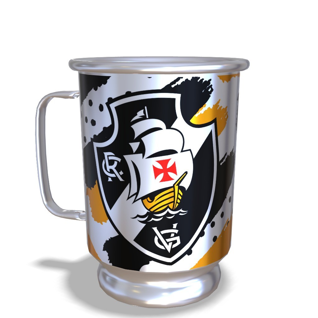 CANECA PERSONALIZADA DE ALUMINIO CHOPP DO VASCO 600ML COM NOME
