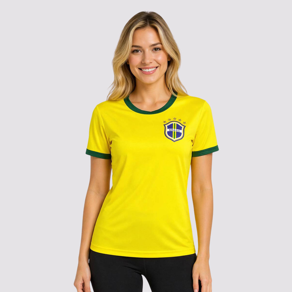 Camisa Brasil Canarinho Feminina 8 B. Guimarães — imagem 2 de 2