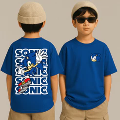 Camiseta Infantil Streetwear SONIC Ouriço Camisa 100% Algodão Lançamento