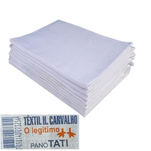 Pano De Prato Branco Pe De Galinha Kit Com 10 Peças
