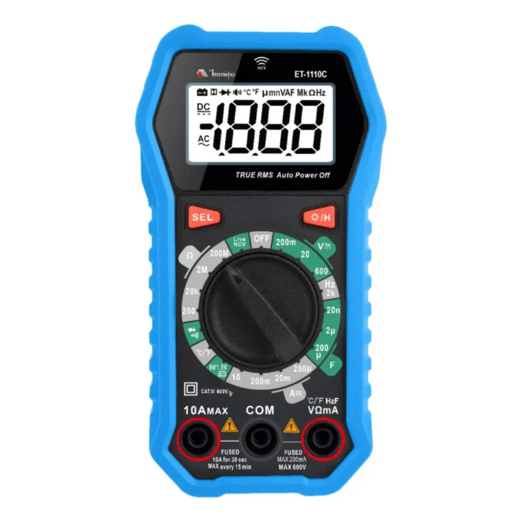 Multímetro Digital Et-1110c Minipa Cat Iii True Rms Visor Facil Medição