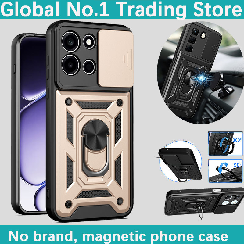 Slide Câmera Lente Proteção Caso De Telefone Para OnePlus Nord 6 5G TPU + PC Anel Suporte Híbrido Capa À Prova De Choque