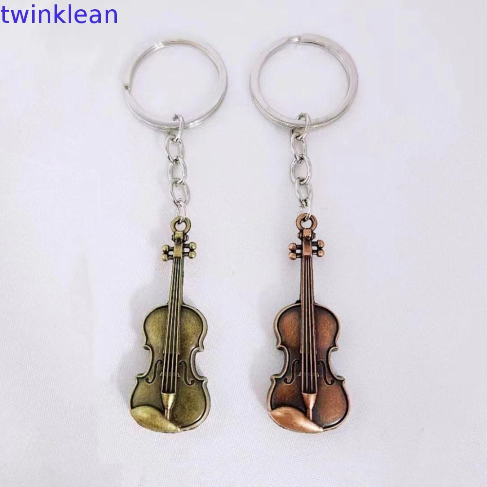 Chaveiro De Violino Vintage TWINKLEAN , Clássico Para Violoncelo , Pingente De Instrumento Musical De Bronze De Cobre