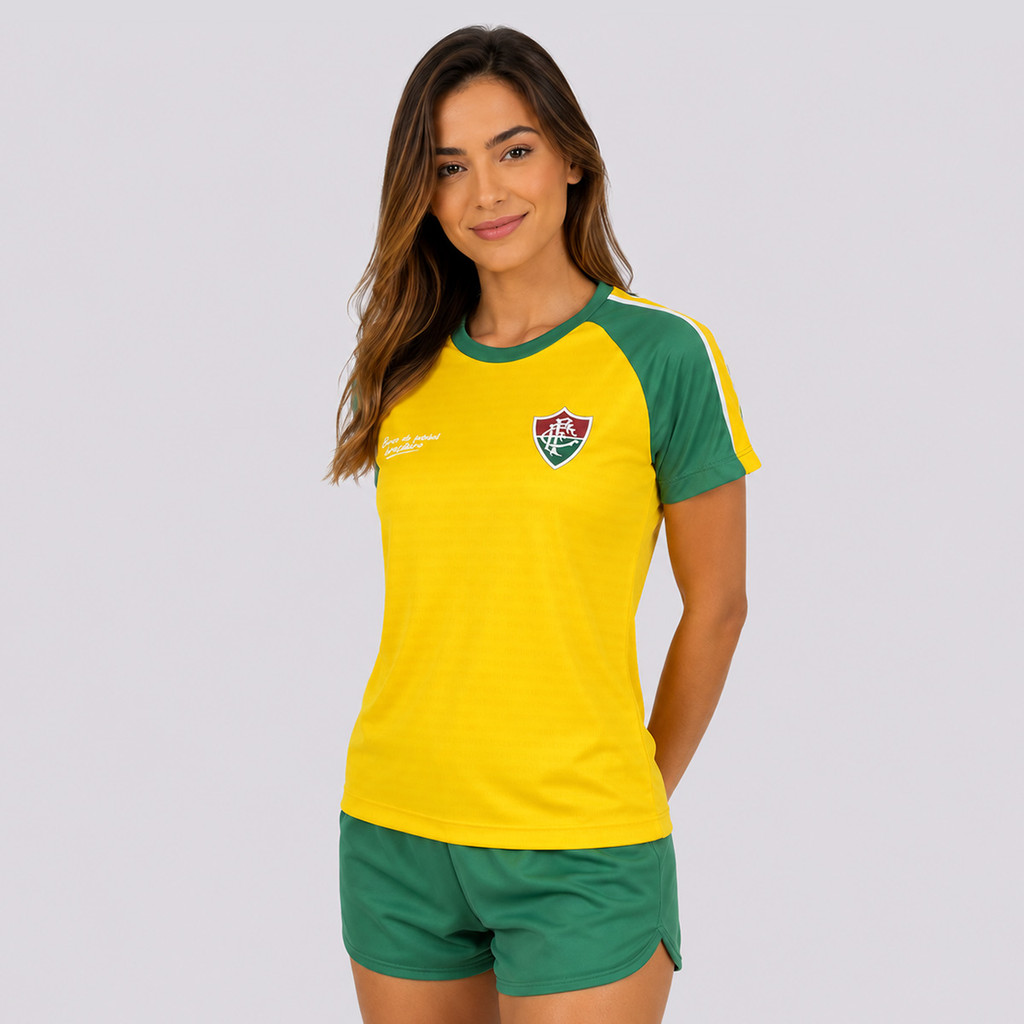Camisa Fluminense Reluz Feminina Amarela