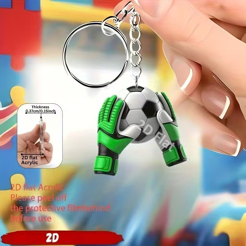 Pingente Decorativo 2D de Torcedor de Futebol, Presente, Chaveiro de Acrílico de Futebol, Luvas de Goleiro, Novo Modelo