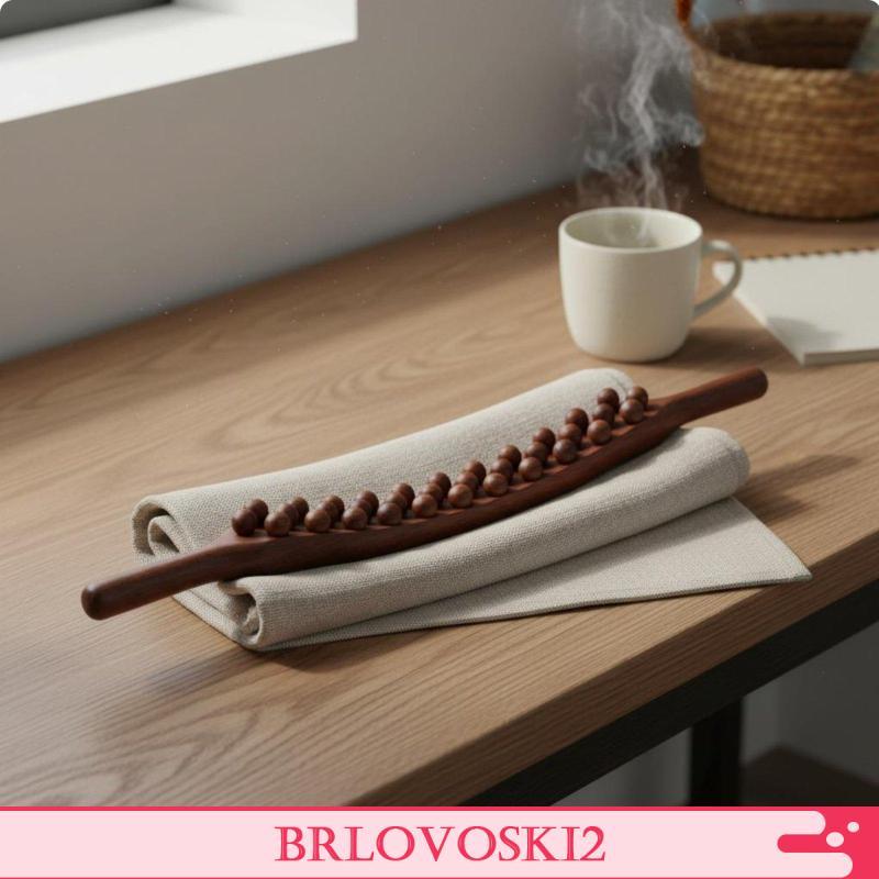 [Brlovoski2] Rolo De Massagem Massageador Manual De Tecido Profundo Raspagem De Madeira Vara Ferramenta De Bem-Estar Par
