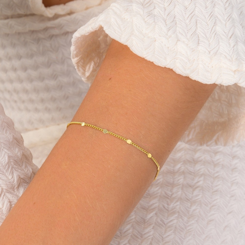 Pulseira Chapinhas com Banho em Ouro 18k