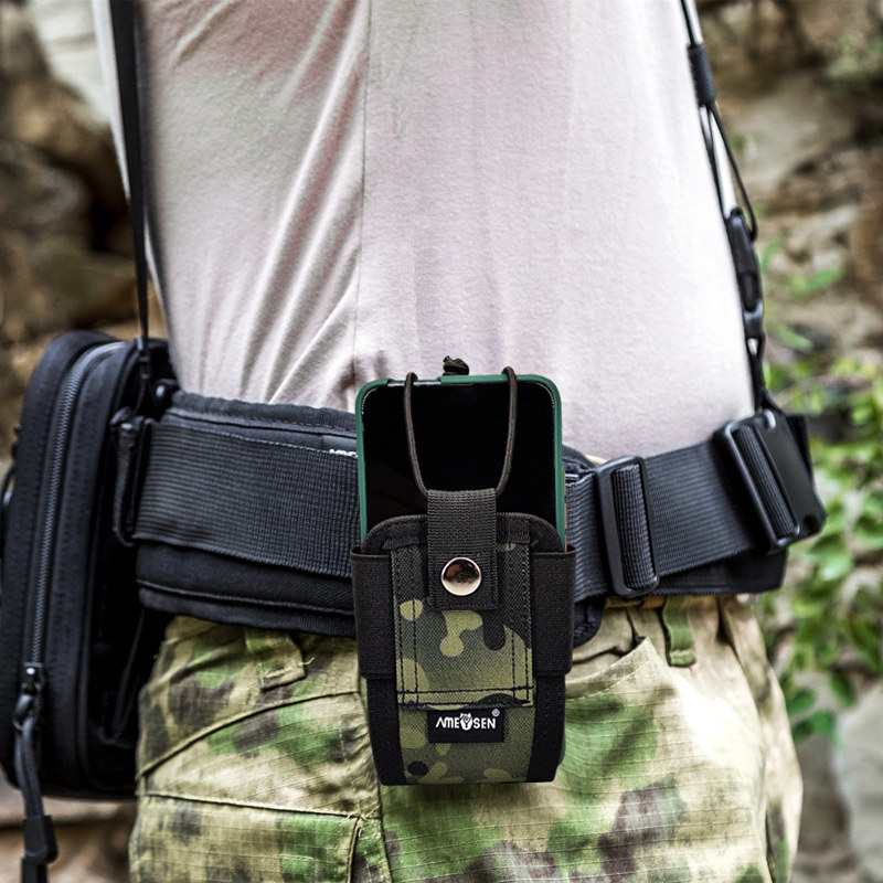 Caso do telefone móvel Walkie-talkie-talkie saco capa molle Sub-saco ao ar livre tático Multi-função telefone móvel nós