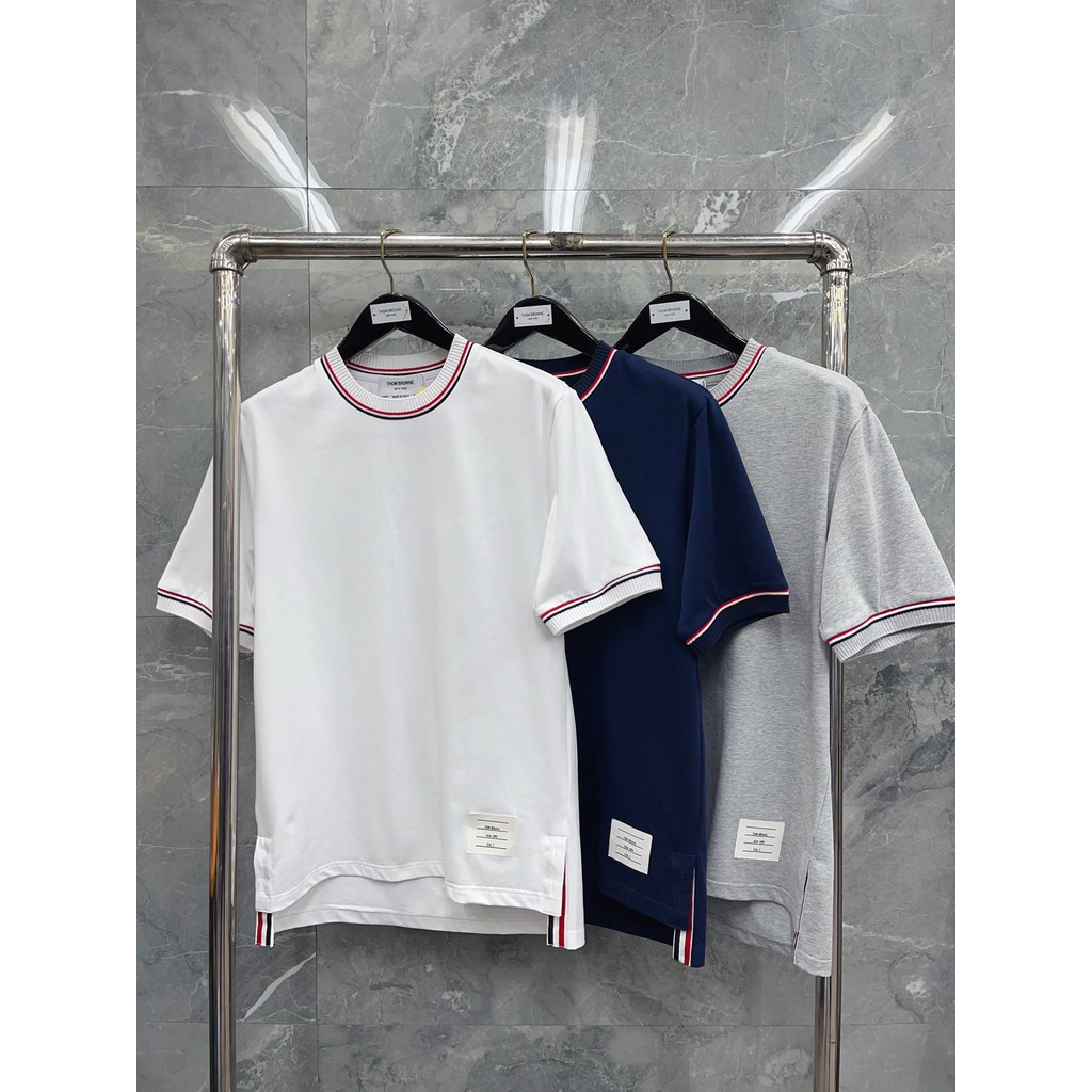 XU7O 2026New  Striped ribbed round-neck pullover short-sleeve simple casual versatile unisex style T Shirt Top
