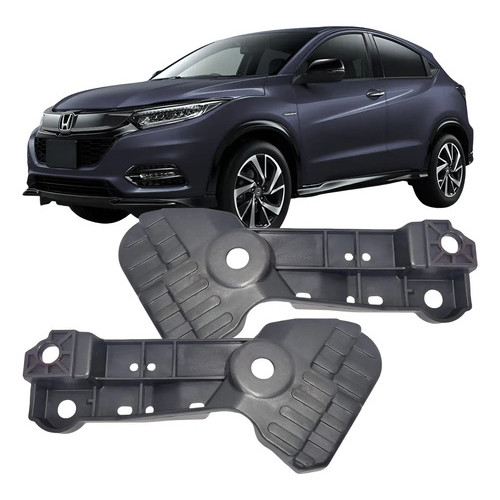 Par Suporte Frontal Da Grade Radiador Hr-v 2019 2020 2021 Preto Fosco