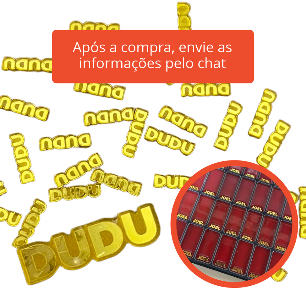 Kit Tags Aplique para Jogo Dominó Personalizado Resina Diy Envie seu Nome Acrílico Espelhado Dourado 2mm Corte a Laser