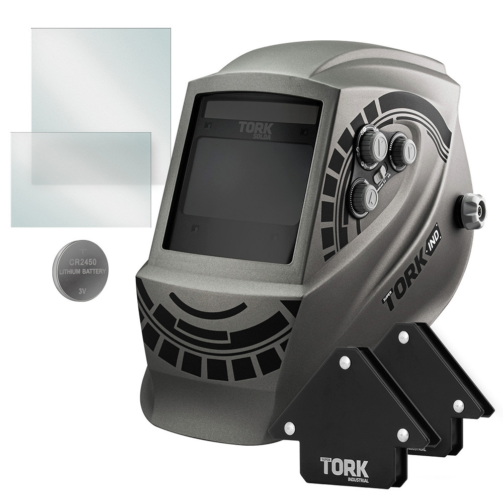 Máscara de Solda Automática Control Solar 8K Função Esmerilhadeira com 2 Esquadro Super Tork