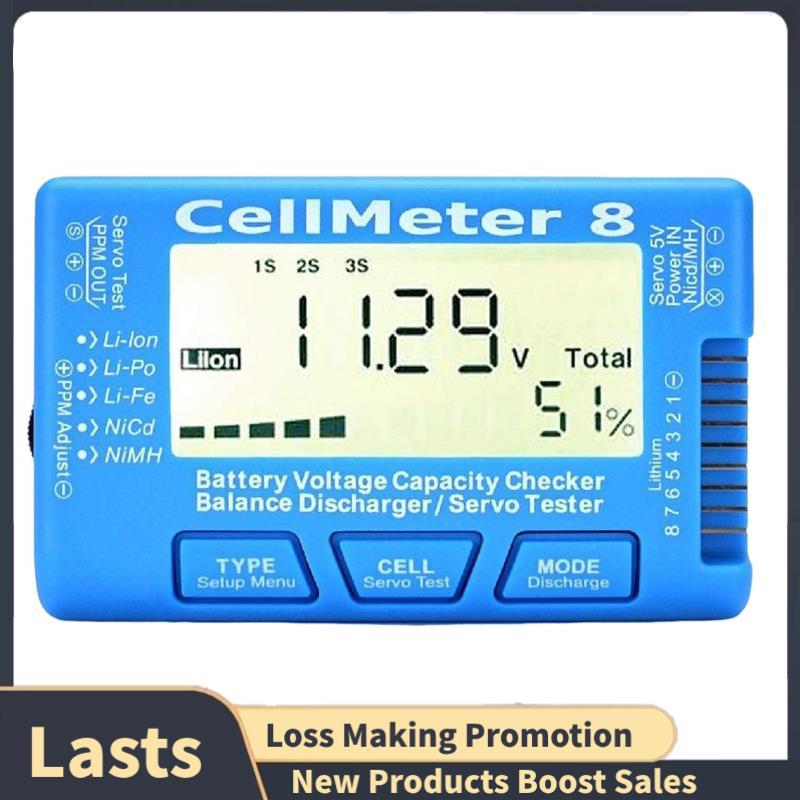 RC CellMeter8 1S-8S Medidor De Teste De Tensão De Capacidade Da Bateria Para LiPo Li-NiMH Fácil Instalação