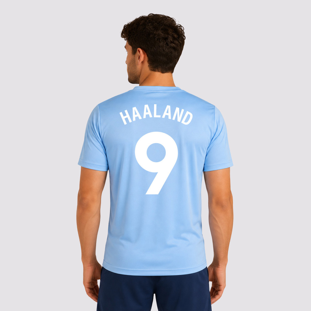 Camisa Manchester City Fan Azul 9 Haaland