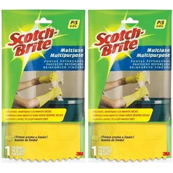 Kit com 2 Pares de Luva Multiuso SCOTCH-BRITE Tamanho P Amarela 3M