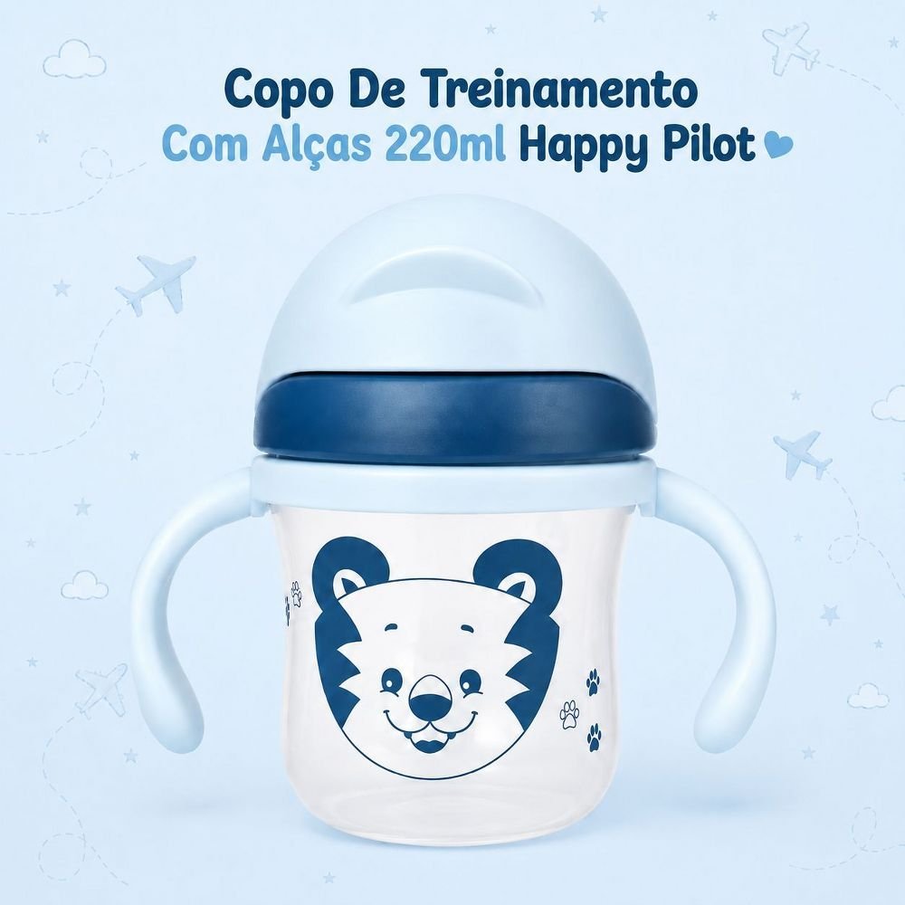 Copo De Treinamento Com Alcas 220ml Happy Pilot Tigor Tigre