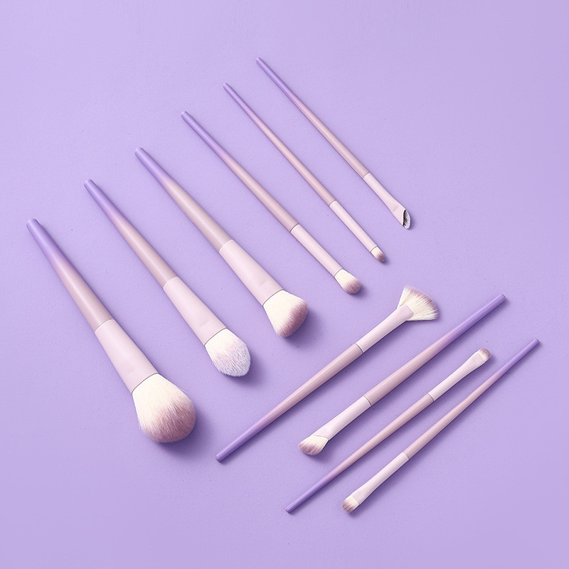 pincel maquiagem kit pincel maquiagem profissional 10 pçs/Cangzhou leite roxo conjunto de pincéis de maquiagem saco de a