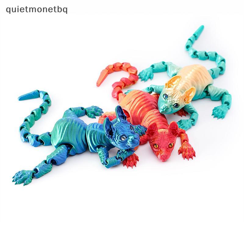 QUE 3D Impresso Sphynx Gato Animal Brinquedo Realista Estatueta Sem Pêlos Para Amante Do Coletor Decoração De Casa BR