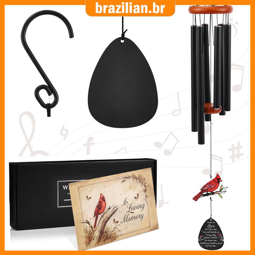 Simpatia Carrilhão De Vento 36 Polegada Tubos De Alumínio Ornamento Pássaro Vermelho Melodia Pacífica SHOPCYC8923