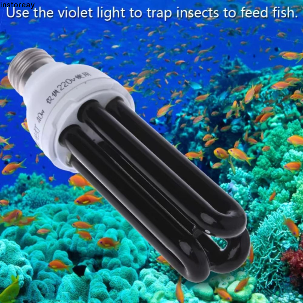 Lâmpada UV INSTOREAY , Luz Roxa AC220V Fluorescente Ultravioleta Preta Base E27 De Baixa Energia