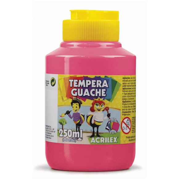 Tinta Guache 250 ml - Acrilex -  ROSA