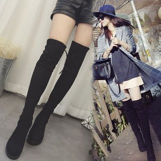 Primavera novo estilo botas acima do joelho feminino outono inverno botas de salto grosso botas longas botas femininas d
