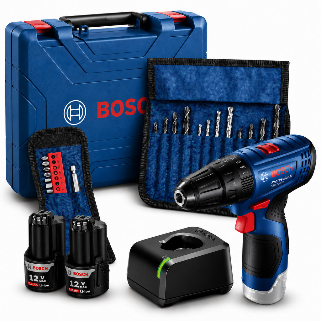 Furadeira de Impacto GSB 120-LI Bosch Parafusadeira 12V Bits e Brocas