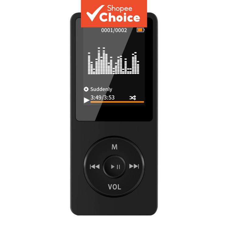 Leitor de música portátil Bluetooth MP3 MP4, suporte para reprodução de e-books, compatível com cartão de memória 64GB
