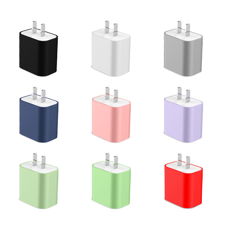 Capa De Silicone Para Carregador iPhone/IPAD De Cor Sólida Apple 18/20W Adaptador De Energia USB-C Protetora À Prova De